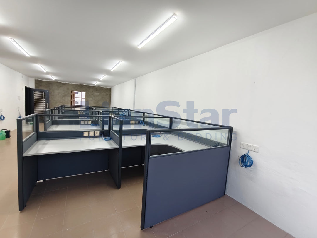 Custom L-Shape Workstations for an Accounting Firm in Sarikei