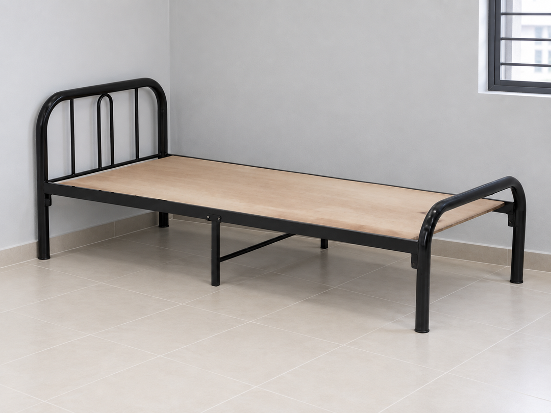 Hostel Single Metal Bed c/w 12mm Plywood — Lian Star collection