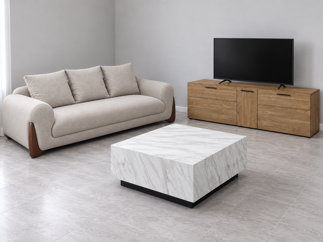 Living Room furniture with sofa, coffee table and TV cabinet