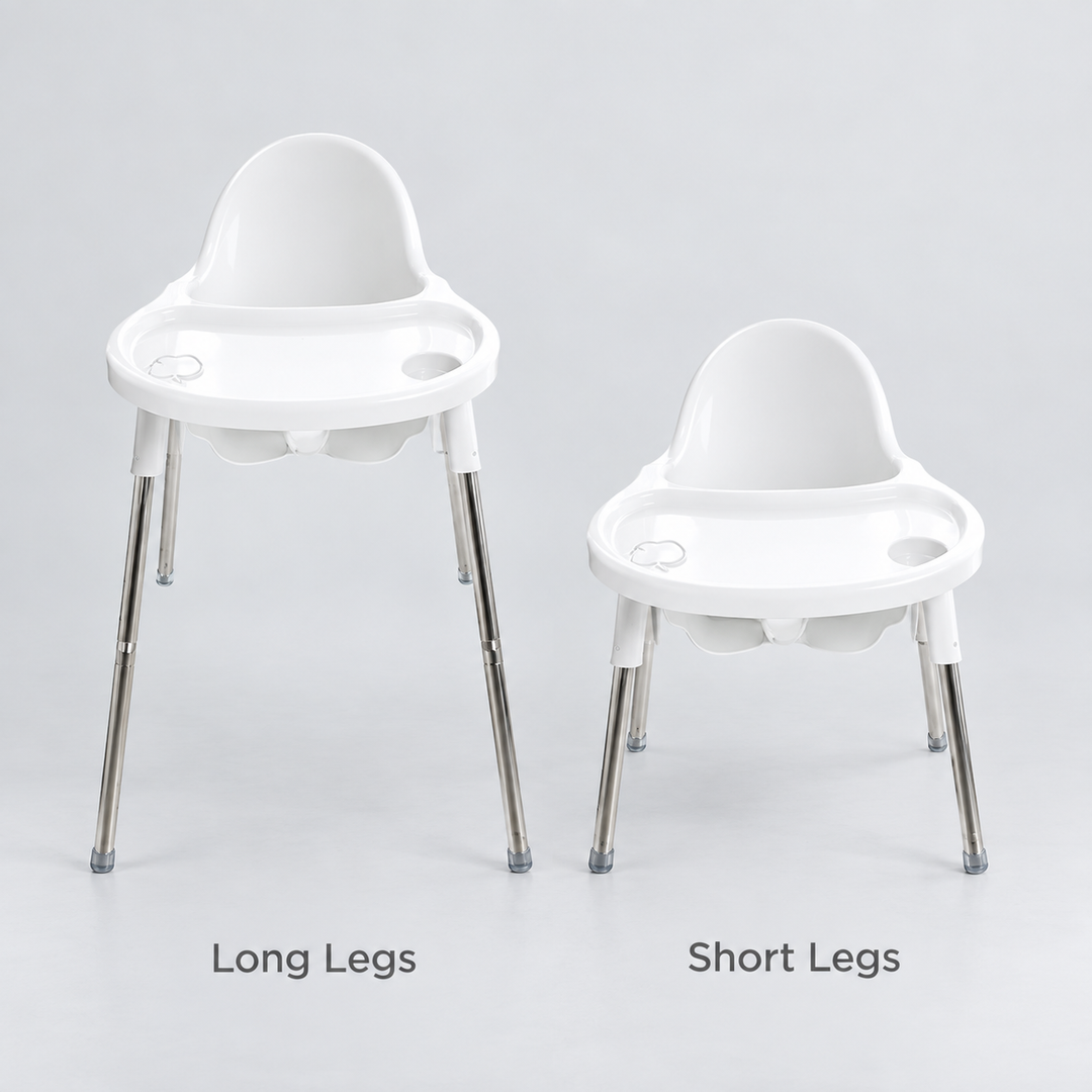 White Apple Baby Chair with Tray - leg options