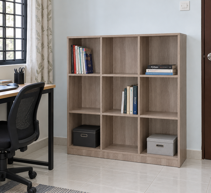 PETAK 9-Compartment Bookshelf - Sonoma Oak - lifestyle