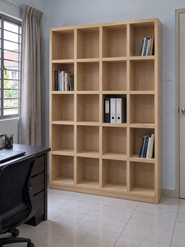 RIMBA 20-Compartment Bookshelf - Vanilla Oak - lifestyle