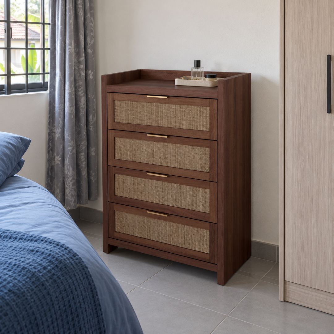 Arden Espresso 4-Drawer Chest — Malaysian lifestyle