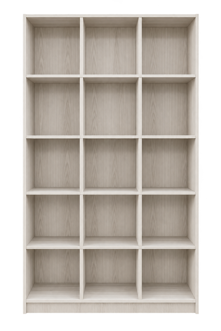 BAYU 15-Compartment Bookshelf - White Wash - hero