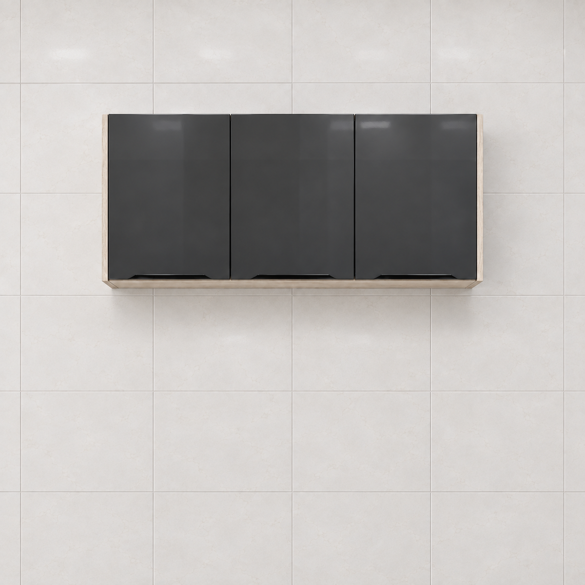 Gloss Kitchen Wall Cabinet – 120 cm, hero view, mounted high on wall, no floor