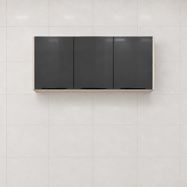 Gloss Kitchen Wall Cabinet – 120 cm, hero view, mounted high on wall, no floor