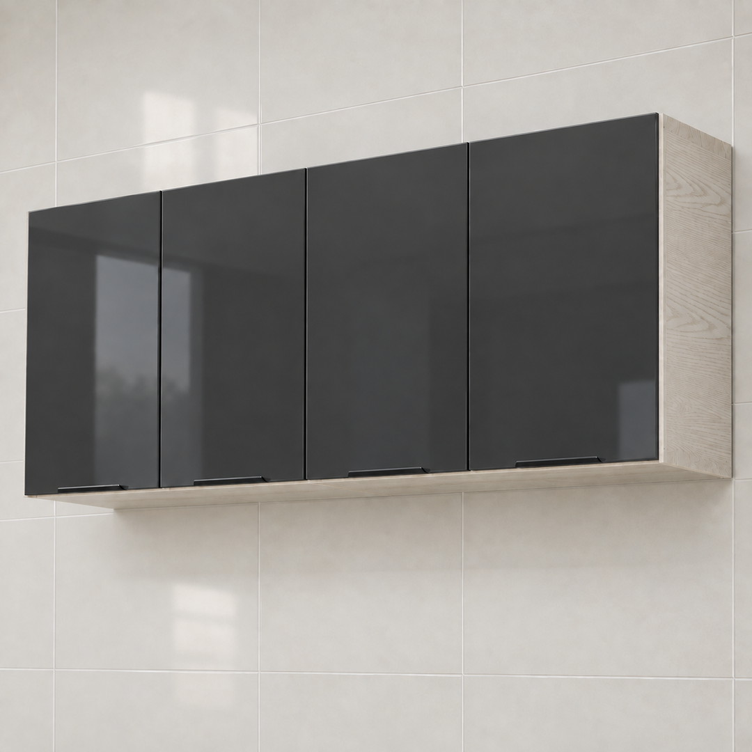 Gloss Kitchen Wall Cabinet – 160 cm, feature view
