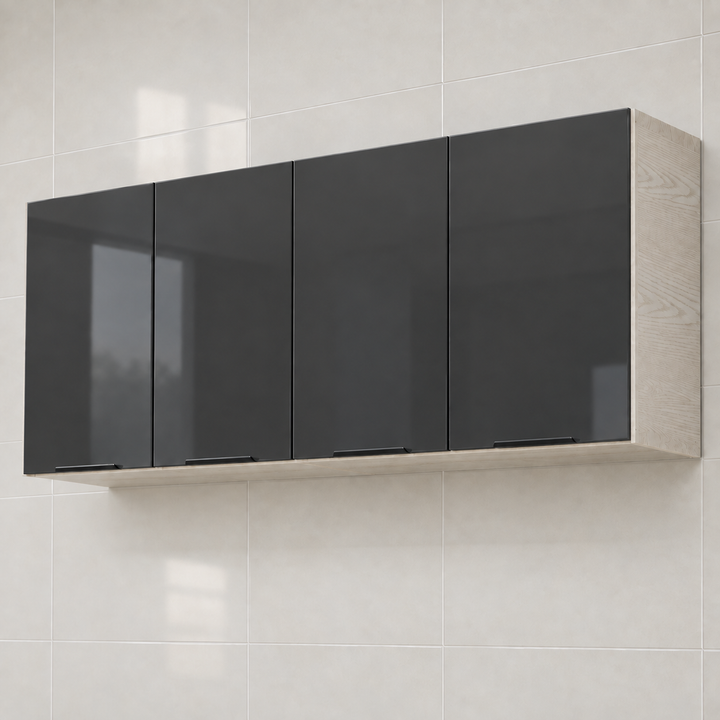 Gloss Kitchen Wall Cabinet – 160 cm, feature view