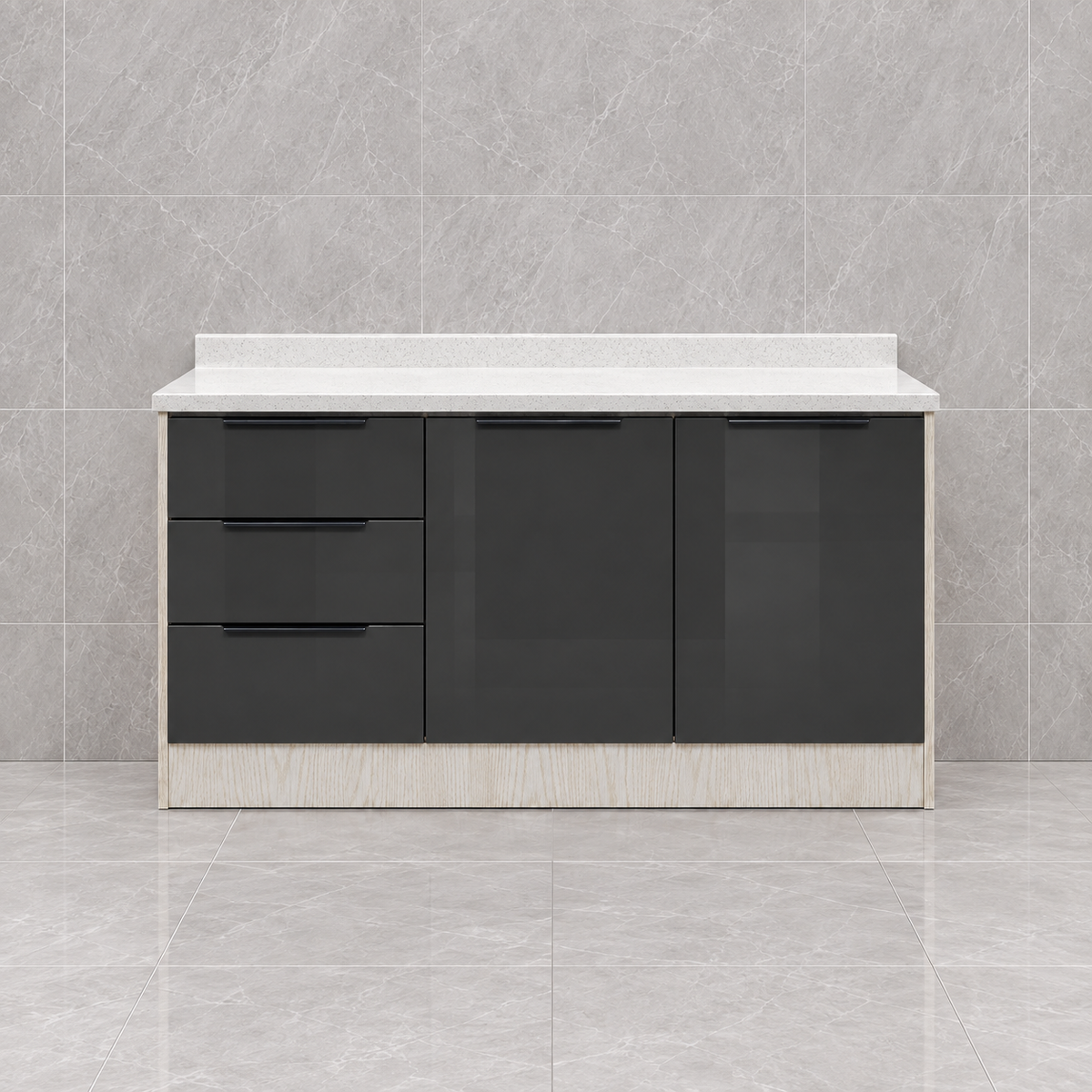 Gloss Kitchen Cabinet with Drawers – 120 cm, hero view