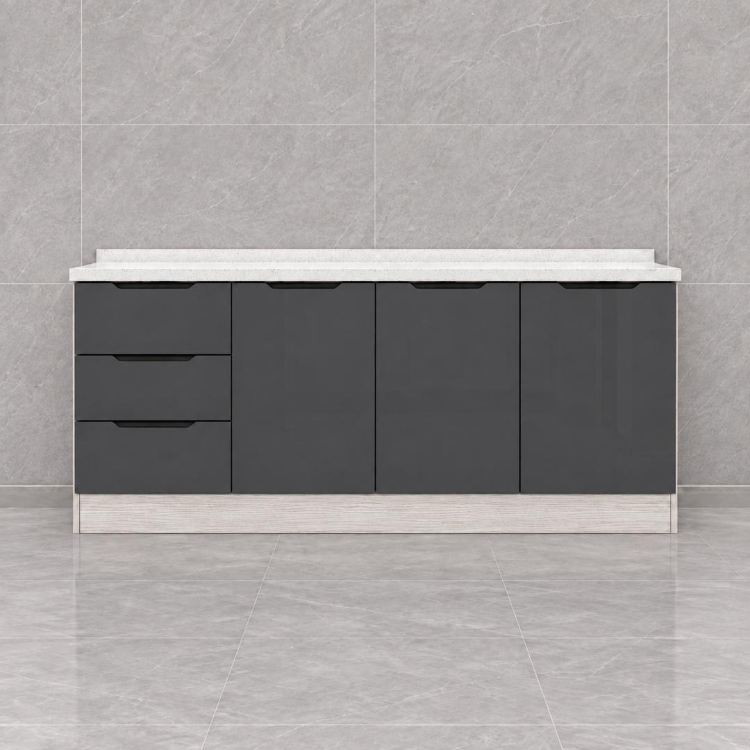 Gloss Kitchen Cabinet with Drawers – 160 cm, hero view