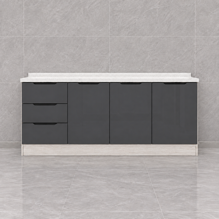 Gloss Kitchen Cabinet with Drawers – 160 cm, hero view