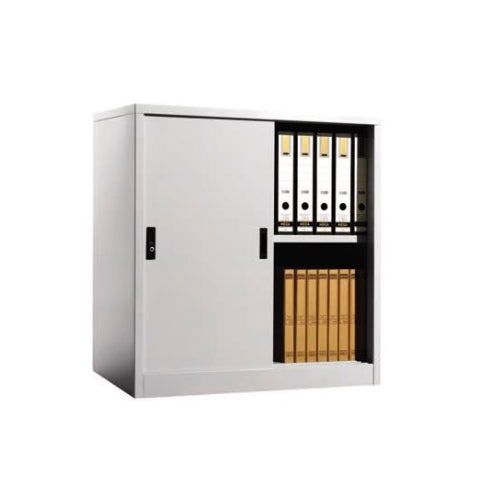 Low Steel Cabinet with Sliding Door