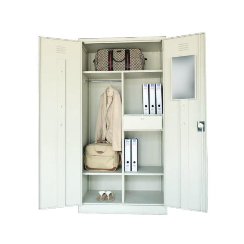 2 Door Steel Locker with Drawer and Mirror - Lian Star Sarawak