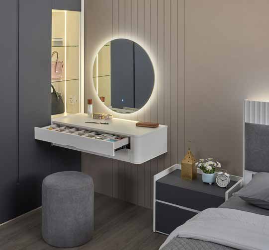 SOLUNA L-Shape Wardrobe and Dressing Table