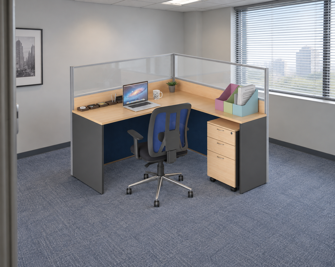 Workstation in an authentic Malaysian office — verified matching product configuration