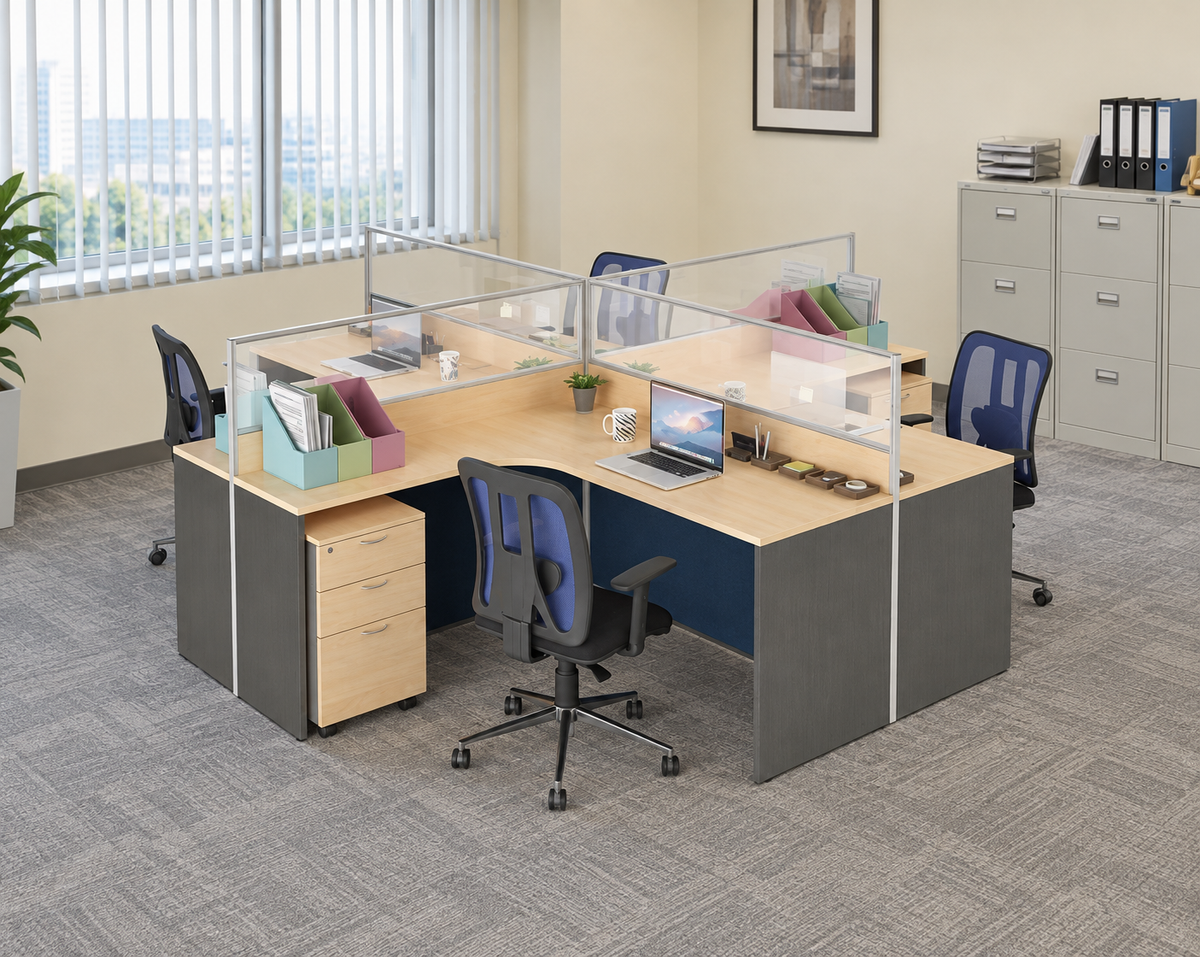 Workstation in an authentic Malaysian office — matching original configuration