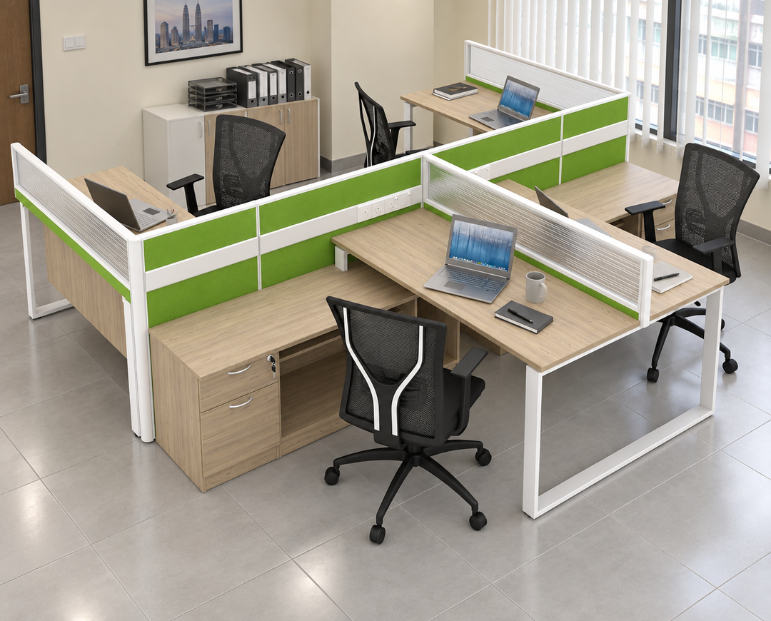 Workstation in an authentic Malaysian office — matching original configuration