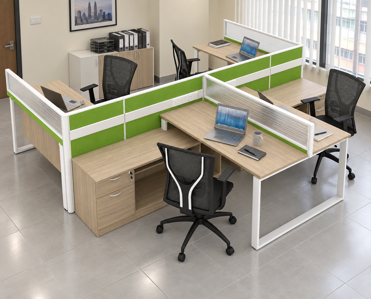 Workstation in an authentic Malaysian office — matching original configuration