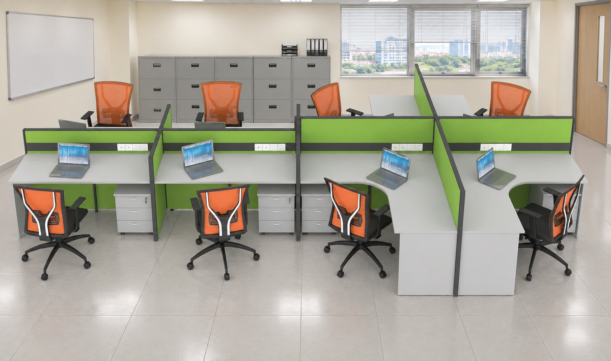 Workstation in an authentic Malaysian office — matching original configuration