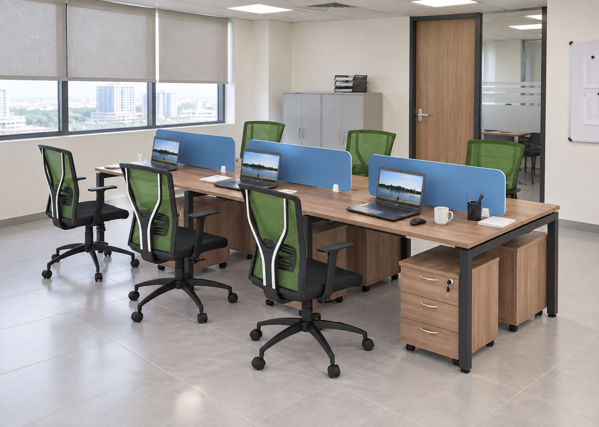 Workstation in an authentic Malaysian office — matching original configuration