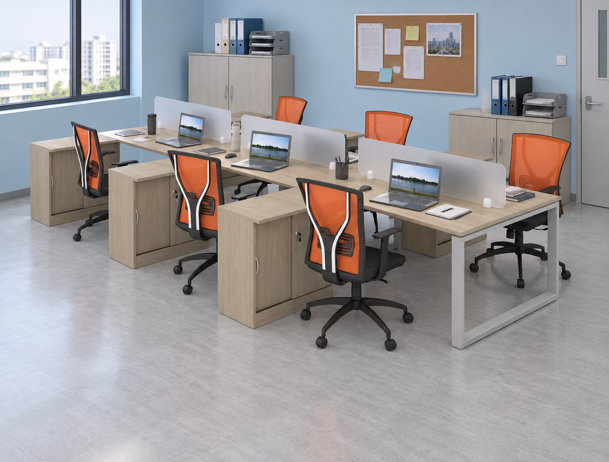 Workstation in an authentic Malaysian office — matching original configuration