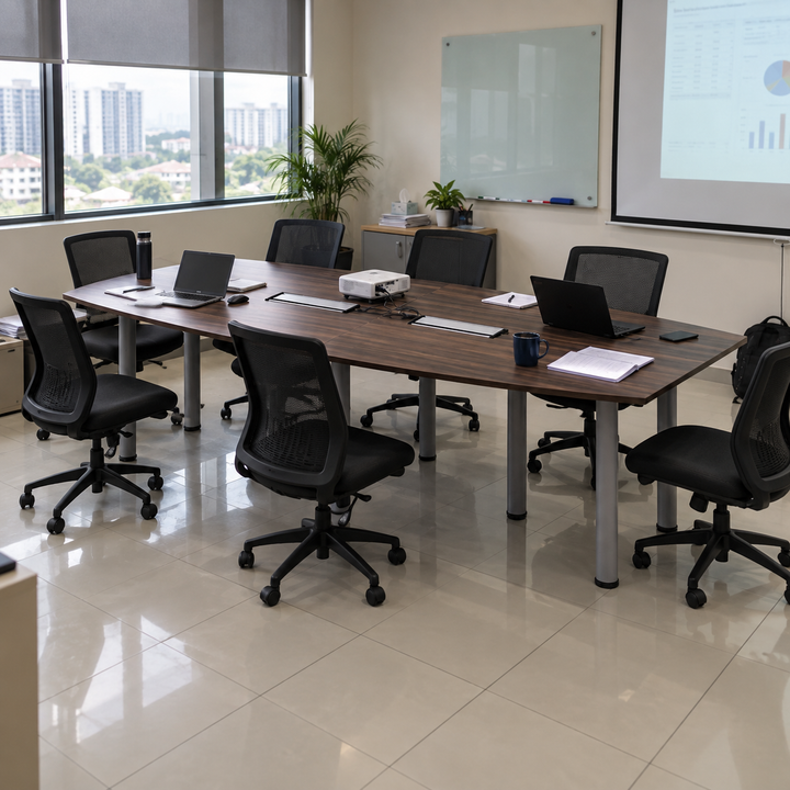 Q-Series boat-shape conference table in a Malaysian office