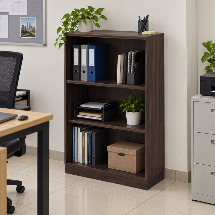 Q Open Shelves filing cabinet — 1310mm high in an office setting