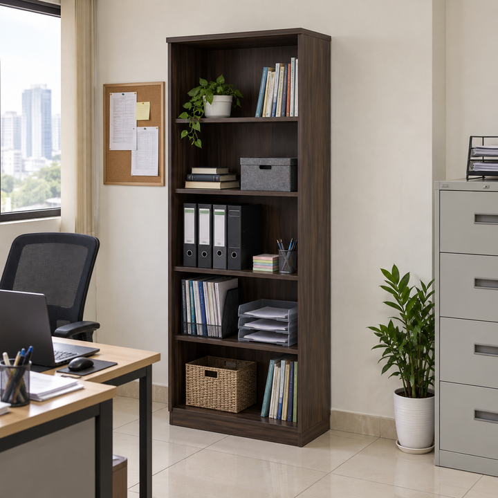 Q Open Shelves filing cabinet — 2110mm high in an office setting