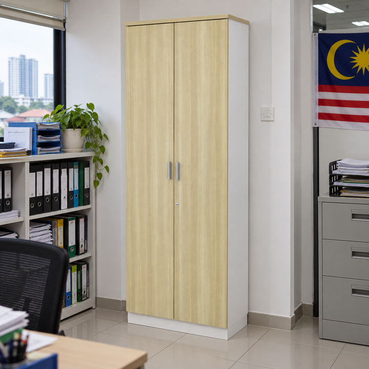 B Solid Swing Doors filing cabinet — 2110mm high in an office setting