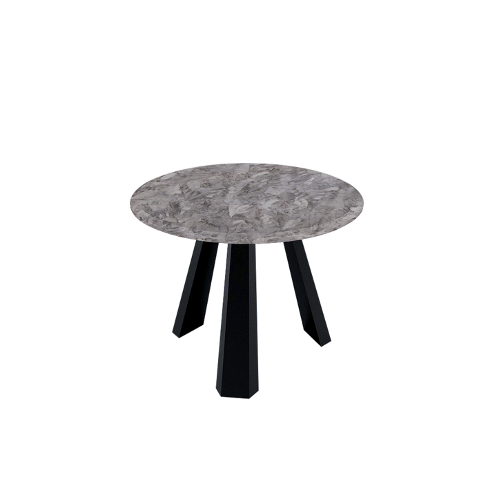 Round Marble Dining Table Ø1.0m (4-seater) | Black Metal Tripod Base
