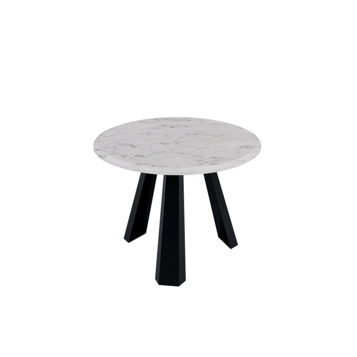 Round Marble Dining Table Ø1.0m (4-seater) | Black Metal Tripod Base