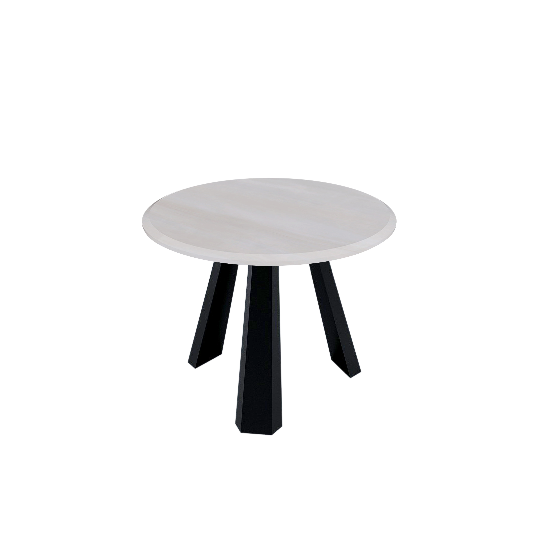 Round Marble Dining Table Ø1.0m (4-seater) | Black Metal Tripod Base