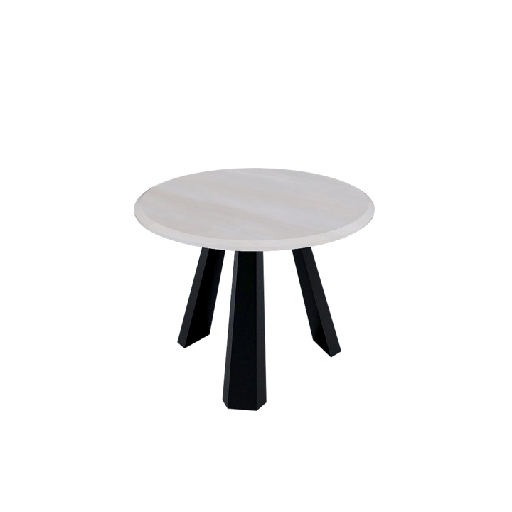 Round Marble Dining Table Ø1.0m (4-seater) | Black Metal Tripod Base