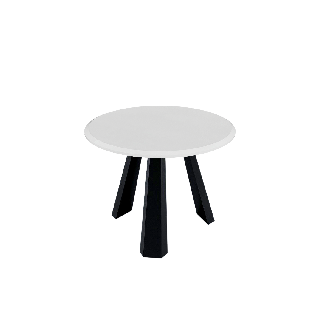 Round Marble Dining Table Ø1.0m (4-seater) | Black Metal Tripod Base