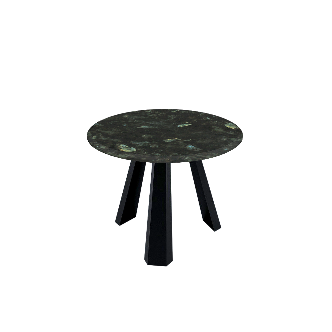 Round Marble Dining Table Ø1.0m (4-seater) | Black Metal Tripod Base