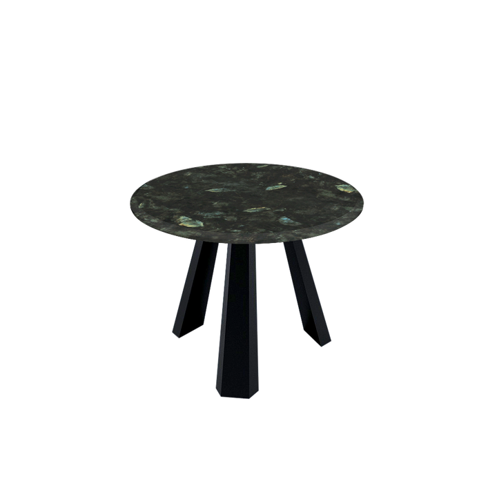 Round Marble Dining Table Ø1.0m (4-seater) | Black Metal Tripod Base