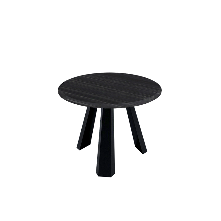 Round Marble Dining Table Ø1.0m (4-seater) | Black Metal Tripod Base