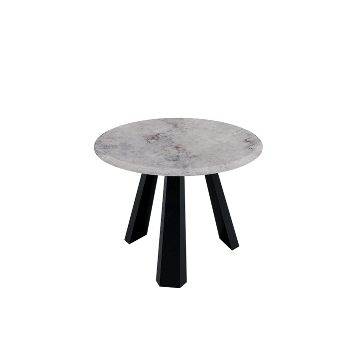 Round Marble Dining Table Ø1.0m (4-seater) | Black Metal Tripod Base