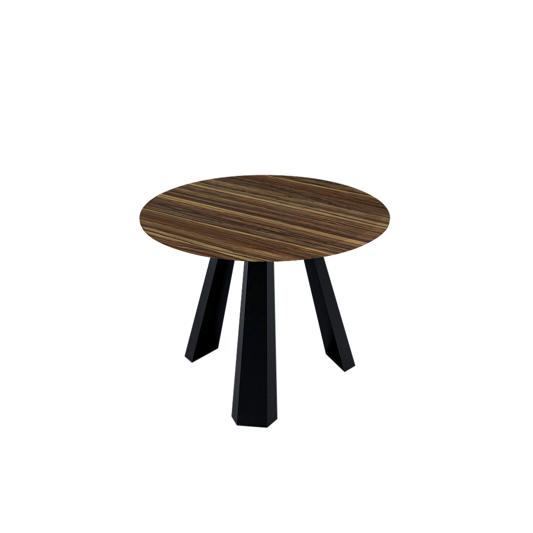 Round Marble Dining Table Ø1.0m (4-seater) | Black Metal Tripod Base