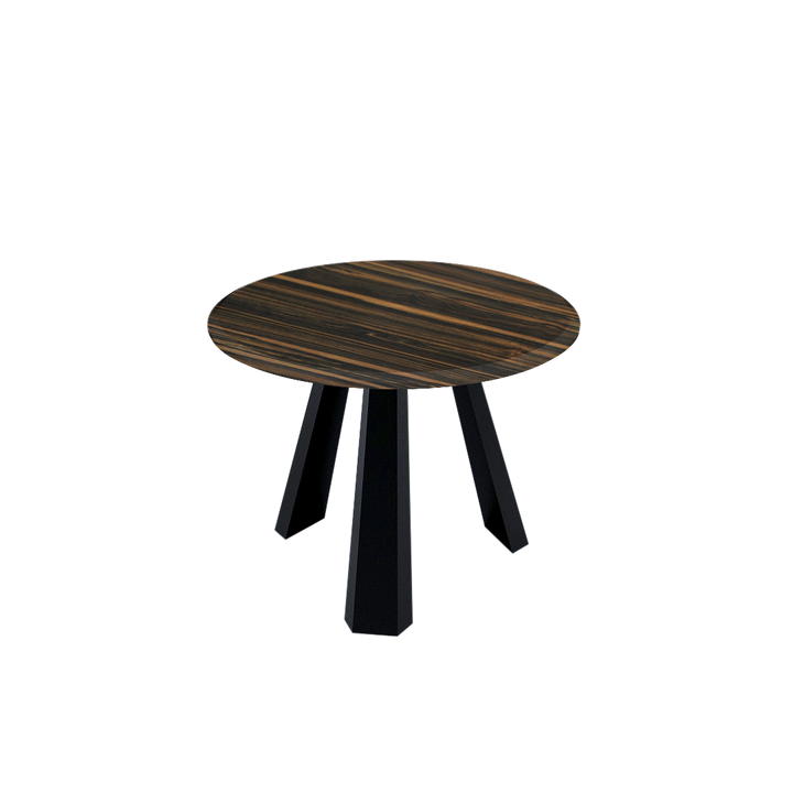 Round Marble Dining Table Ø1.0m (4-seater) | Black Metal Tripod Base