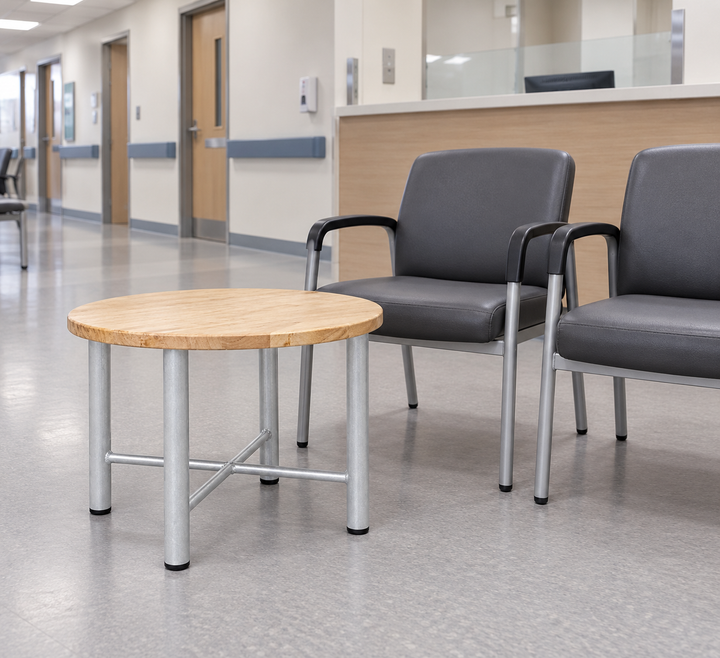 Care Round Rubberwood Coffee Table for Hospital Lounges — Malaysian lifestyle