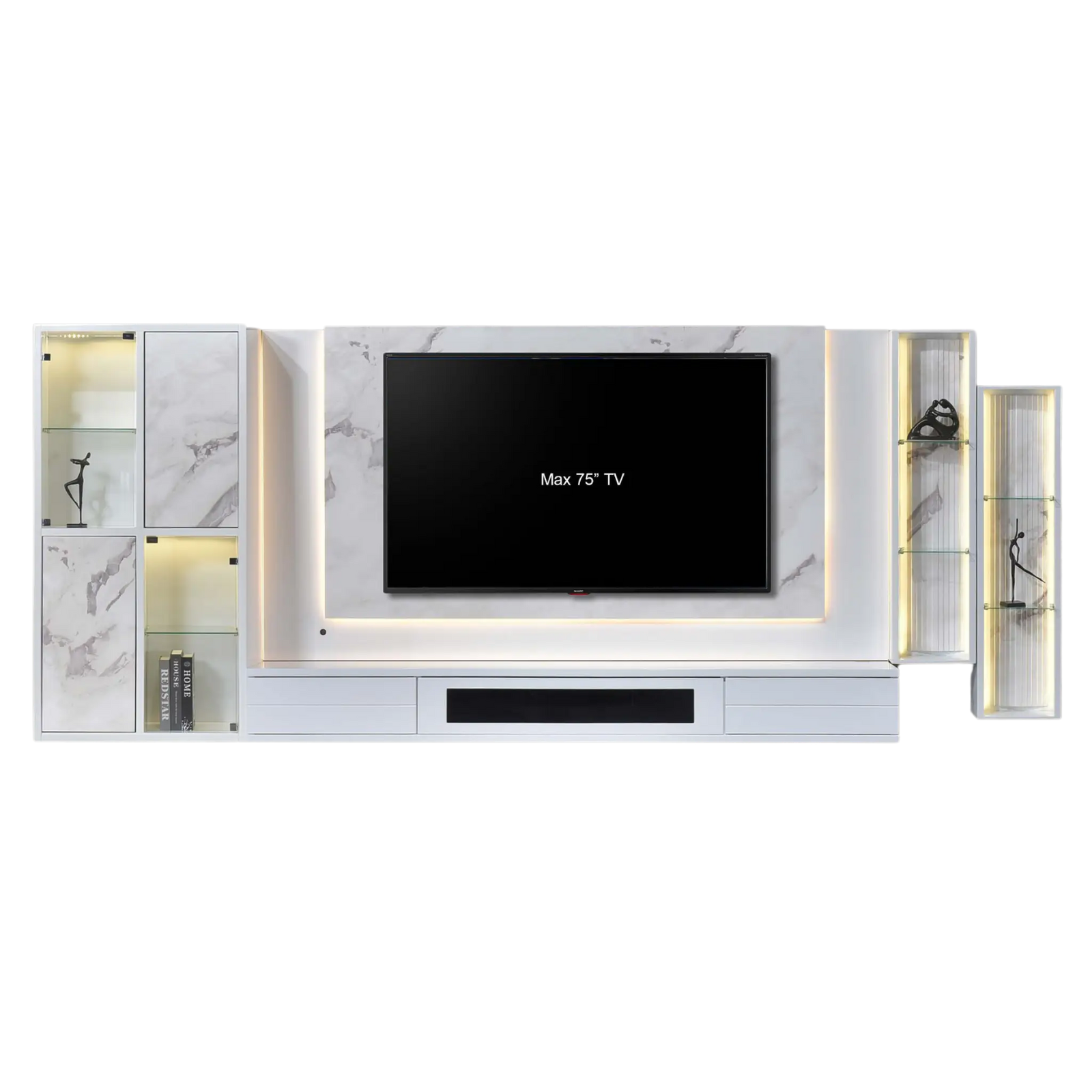 HAMLEY Premium Wall TV Cabinet with LED 12Ft - Lian Star Sarawak