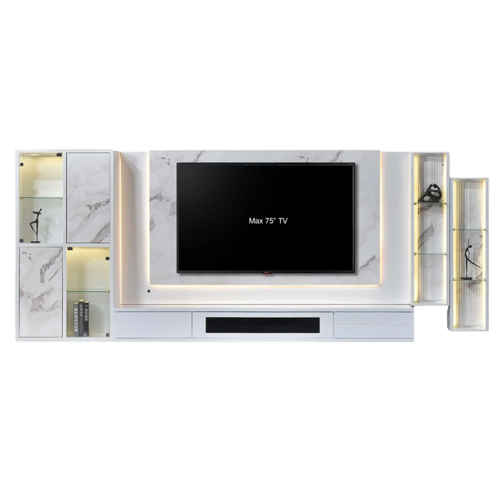 HAMLEY Premium Wall TV Cabinet with LED 12Ft - Lian Star Sarawak