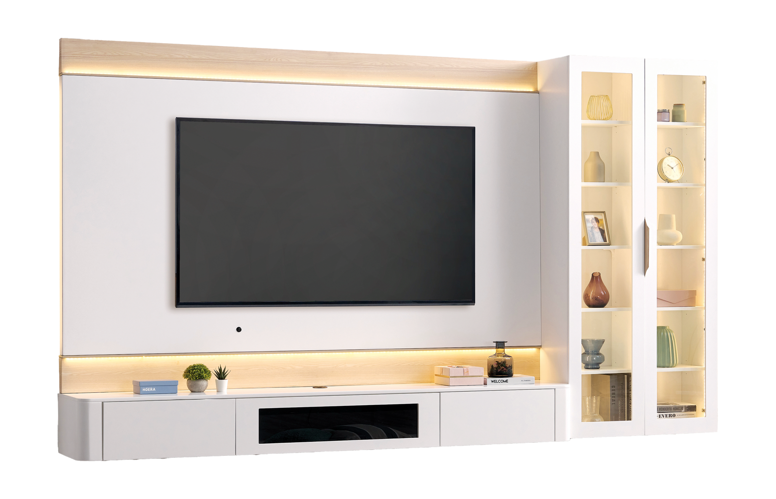 BIANCA 10FT Wall TV Cabinet with LED - Lian Star Sarawak