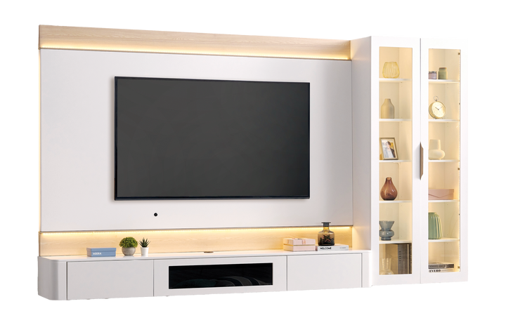 BIANCA 10FT Wall TV Cabinet with LED - Lian Star Sarawak