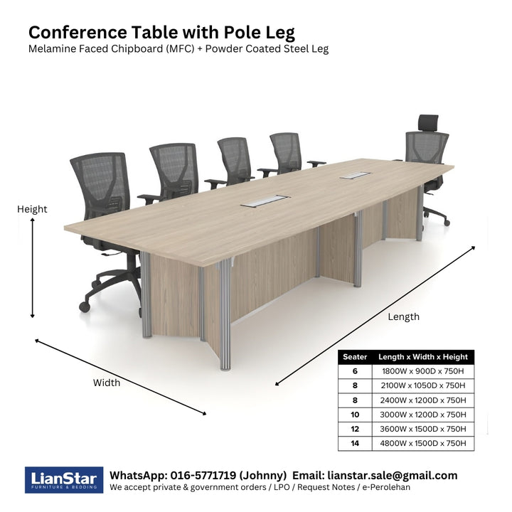 Pole Leg Conference Table