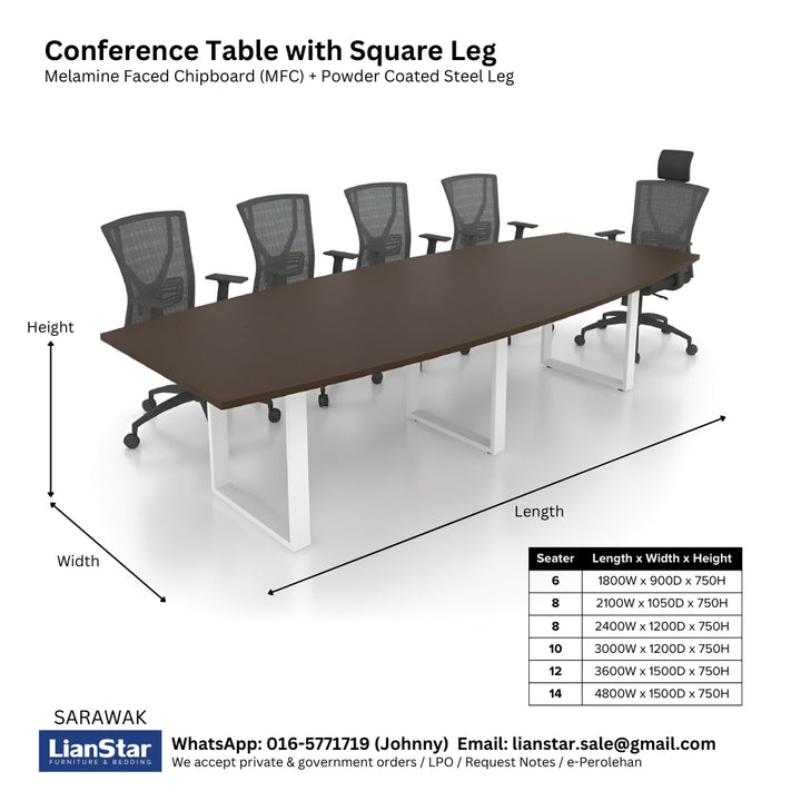 Square Leg Conference Table