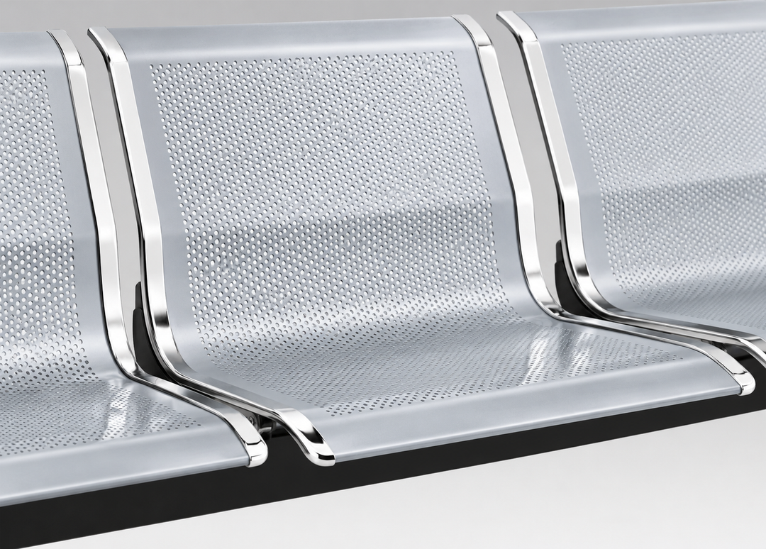 Perforated metal seat and back