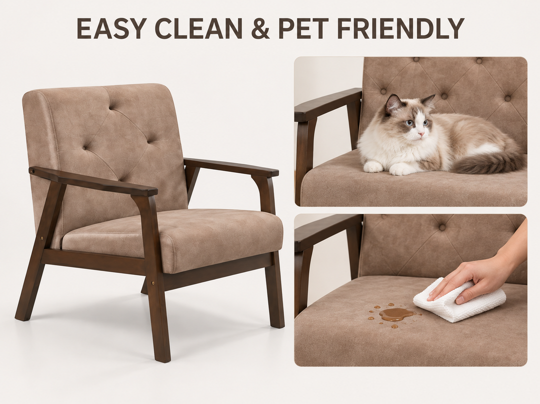 HF-9500 easy-clean and pet-friendly fabric feature with original single-chair shape