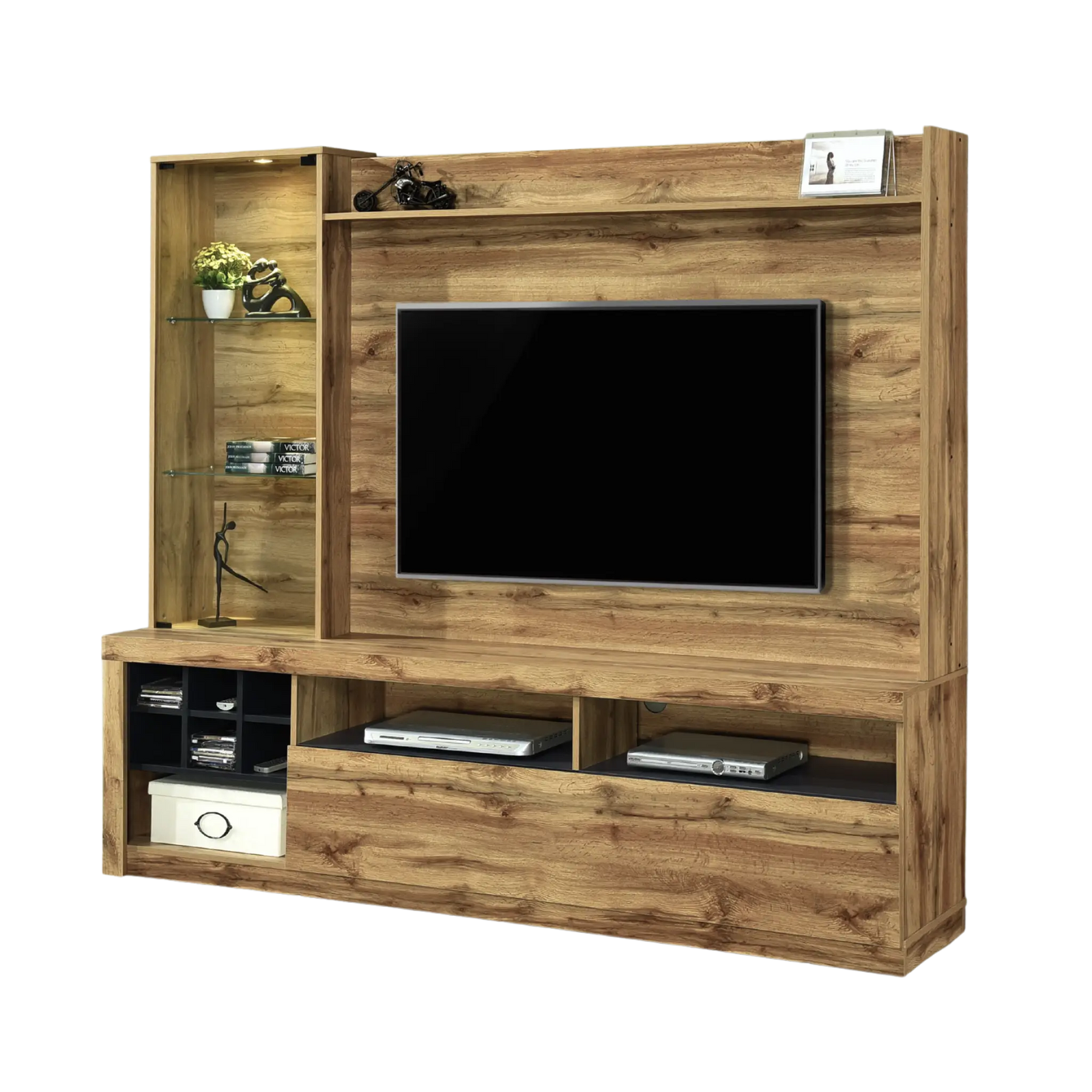 TEXAS Tall TV Cabinet with LED - Lian Star Sarawak